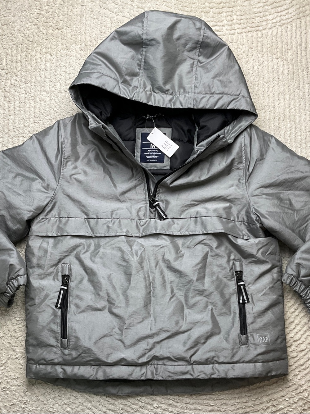 Gap Children's Anorak Jacket Size M/8 in Silver Color